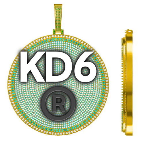 CUSTOM LETTER NECKLACE 3D BIG DISC