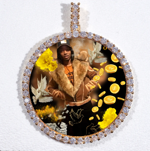 LARGE 3D CIRCLE CUSTOM PICTURE PENDANT