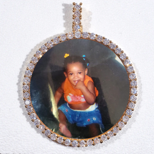 LARGE 3D CIRCLE CUSTOM PICTURE PENDANT