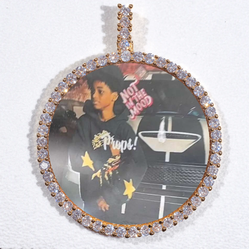 LARGE 3D CIRCLE CUSTOM PICTURE PENDANT