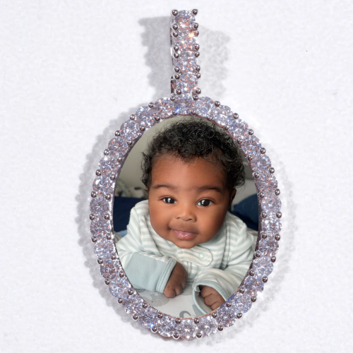 Large 3D Oval Custom Picture Pendant
