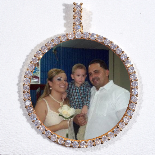 LARGE 3D CIRCLE CUSTOM PICTURE PENDANT