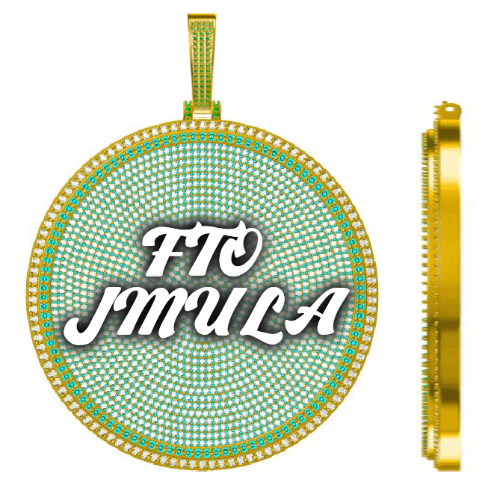 CUSTOM LETTER NECKLACE 3D BIG DISC