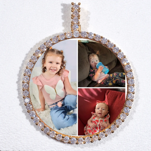 LARGE 3D CIRCLE CUSTOM PICTURE PENDANT