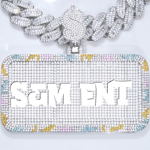 CUSTOM LETTER NECKLACE 3D COLORFUL SQUARE