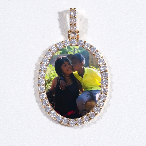 3D Oval Custom Picture Pendant