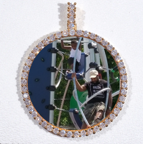 LARGE 3D CIRCLE CUSTOM PICTURE PENDANT