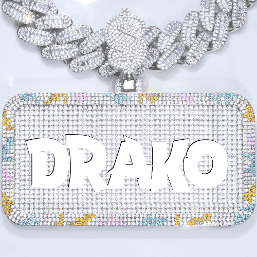 CUSTOM LETTER NECKLACE 3D COLORFUL SQUARE