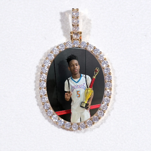 3D Oval Custom Picture Pendant