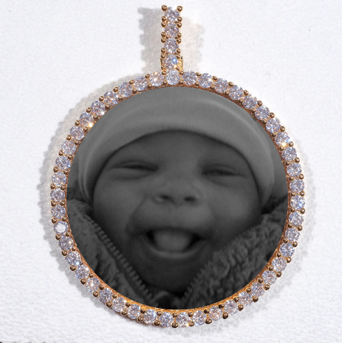 LARGE 3D CIRCLE CUSTOM PICTURE PENDANT