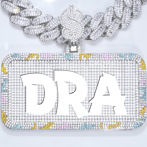 CUSTOM LETTER NECKLACE 3D COLORFUL SQUARE