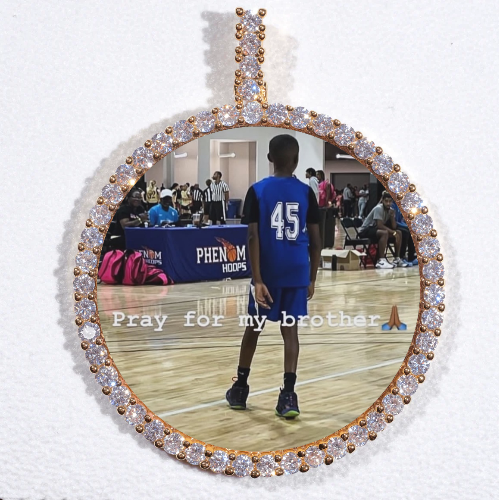 LARGE 3D CIRCLE CUSTOM PICTURE PENDANT