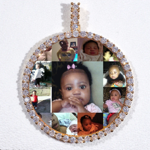 LARGE 3D CIRCLE CUSTOM PICTURE PENDANT