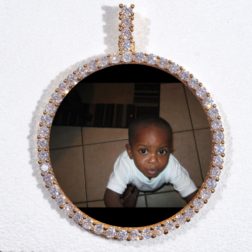 LARGE 3D CIRCLE CUSTOM PICTURE PENDANT
