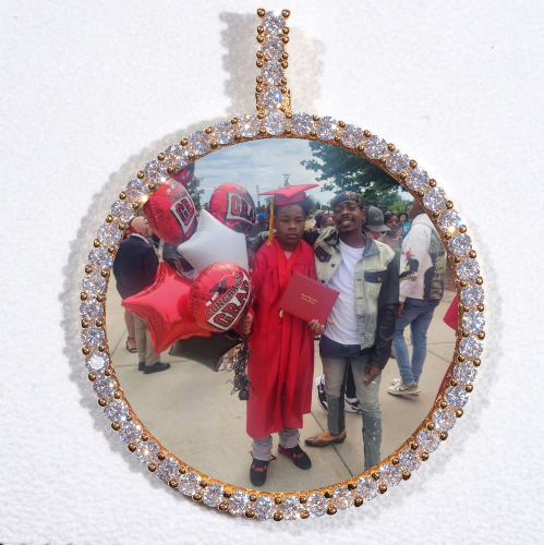 LARGE 3D CIRCLE CUSTOM PICTURE PENDANT