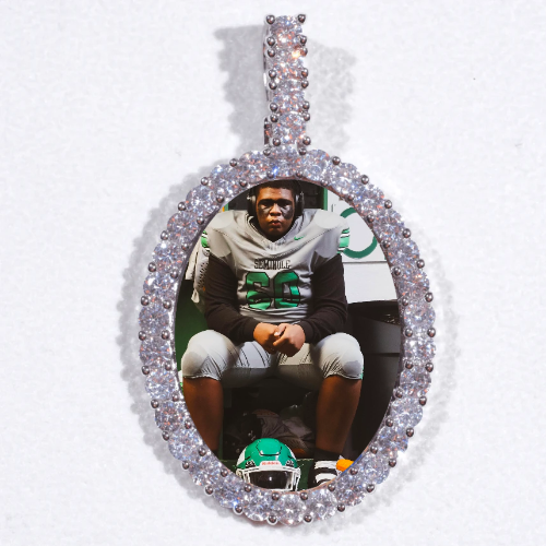 Large 3D Oval Custom Picture Pendant