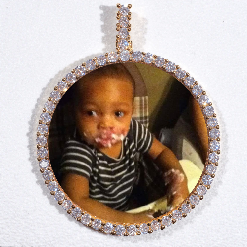 LARGE 3D CIRCLE CUSTOM PICTURE PENDANT