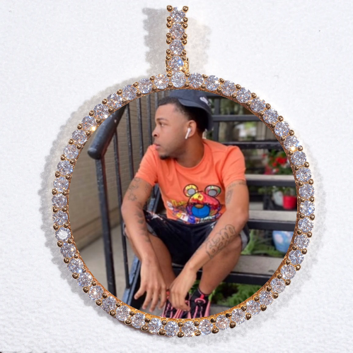 LARGE 3D CIRCLE CUSTOM PICTURE PENDANT
