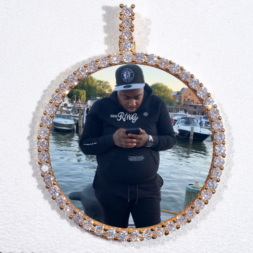 LARGE 3D CIRCLE CUSTOM PICTURE PENDANT