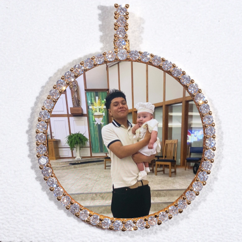LARGE 3D CIRCLE CUSTOM PICTURE PENDANT