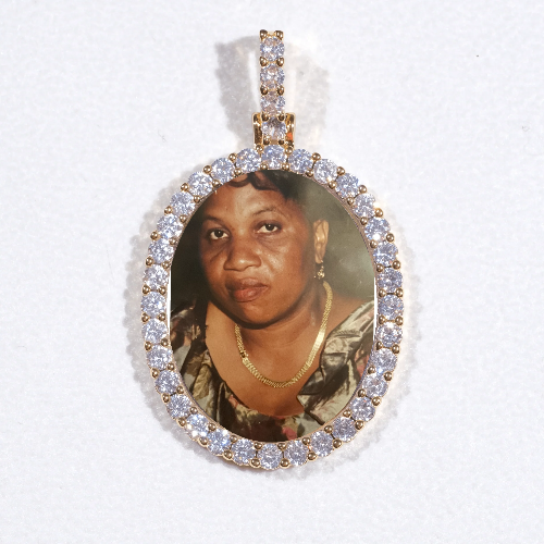 3D Oval Custom Picture Pendant