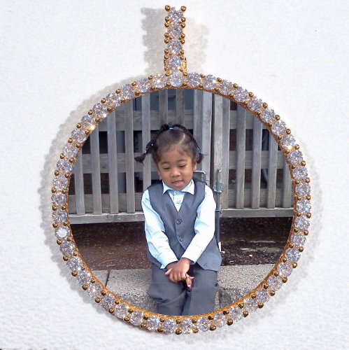 LARGE 3D CIRCLE CUSTOM PICTURE PENDANT