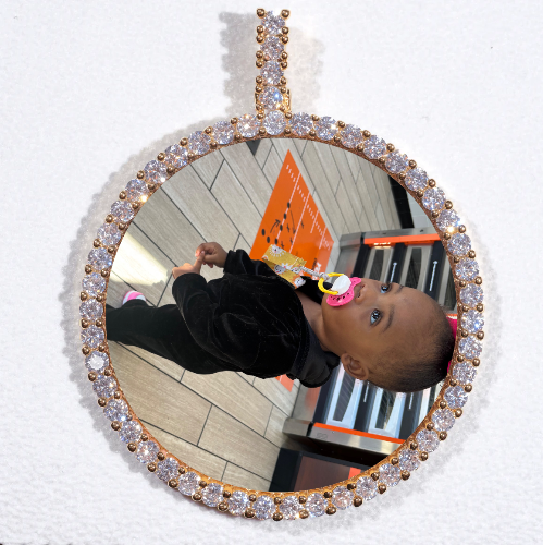 LARGE 3D CIRCLE CUSTOM PICTURE PENDANT