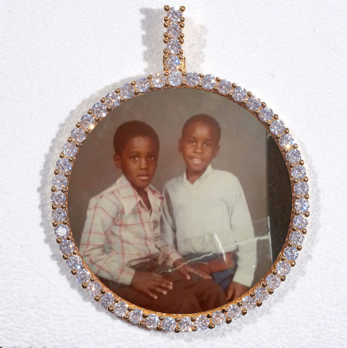 LARGE 3D CIRCLE CUSTOM PICTURE PENDANT