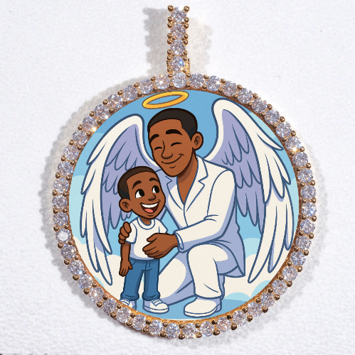 LARGE 3D CIRCLE CUSTOM PICTURE PENDANT