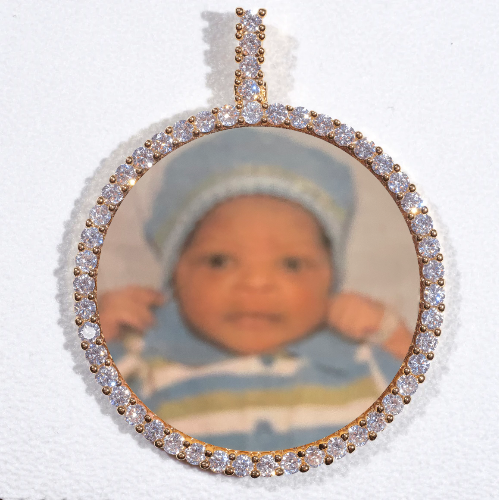 LARGE 3D CIRCLE CUSTOM PICTURE PENDANT