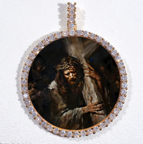 LARGE 3D CIRCLE CUSTOM PICTURE PENDANT