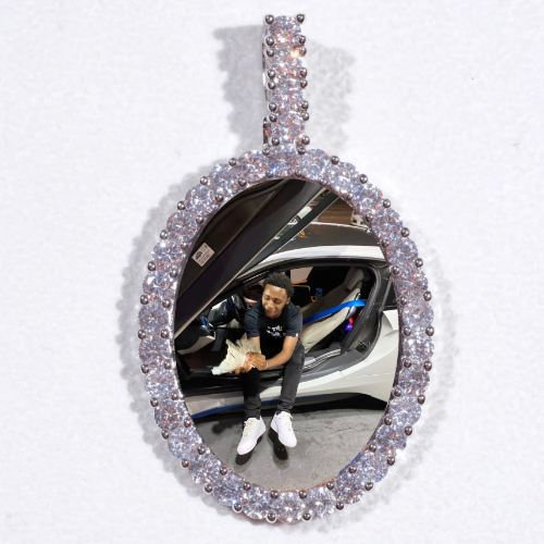 Large 3D Oval Custom Picture Pendant