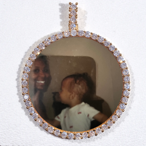 LARGE 3D CIRCLE CUSTOM PICTURE PENDANT