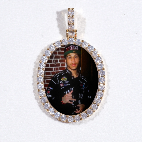 3D Oval Custom Picture Pendant