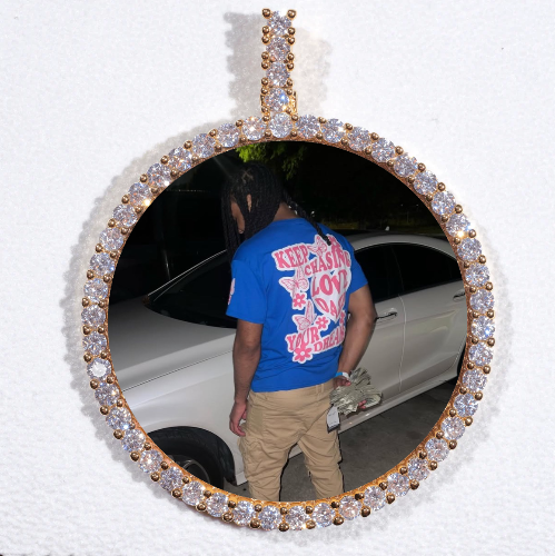 LARGE 3D CIRCLE CUSTOM PICTURE PENDANT