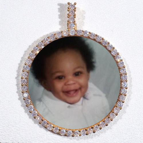 LARGE 3D CIRCLE CUSTOM PICTURE PENDANT