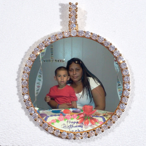 LARGE 3D CIRCLE CUSTOM PICTURE PENDANT