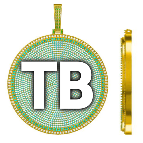 CUSTOM LETTER NECKLACE 3D BIG DISC