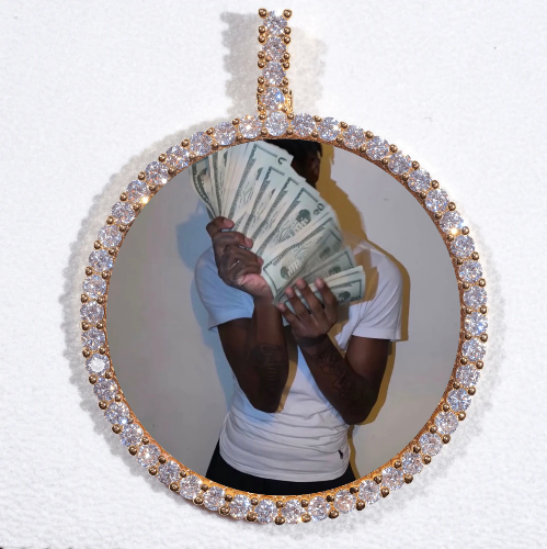 LARGE 3D CIRCLE CUSTOM PICTURE PENDANT