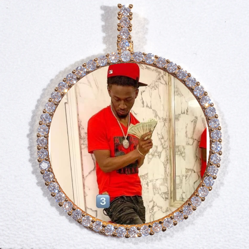 LARGE 3D CIRCLE CUSTOM PICTURE PENDANT