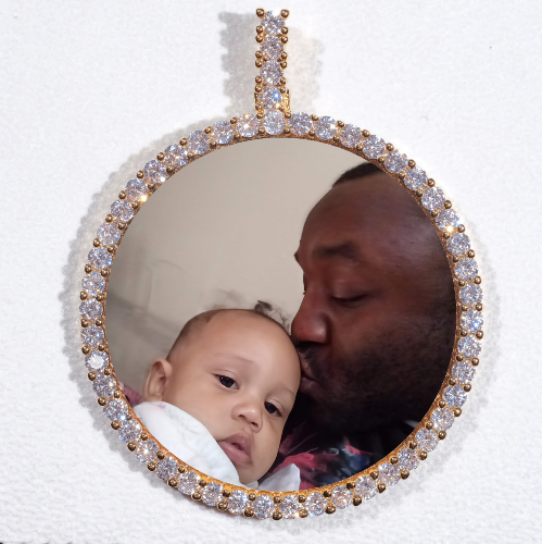 LARGE 3D CIRCLE CUSTOM PICTURE PENDANT