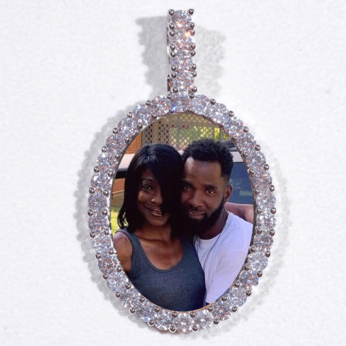 Large 3D Oval Custom Picture Pendant