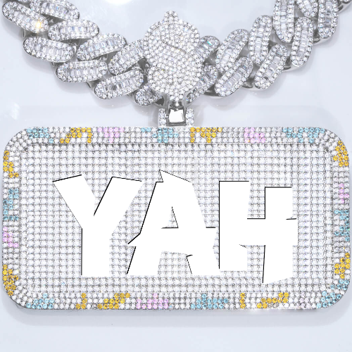 CUSTOM LETTER NECKLACE 3D COLORFUL SQUARE