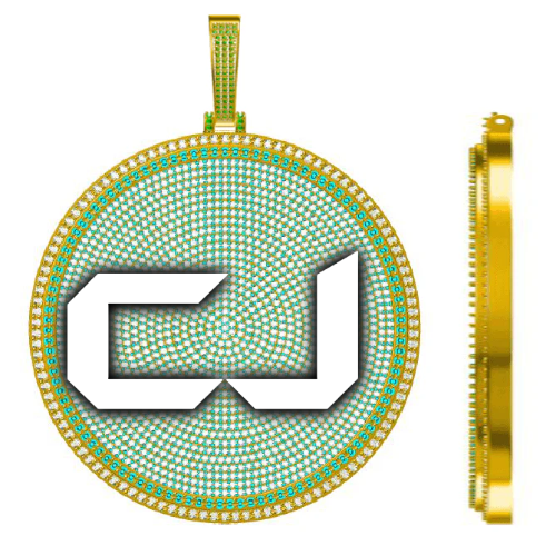 CUSTOM LETTER NECKLACE 3D BIG DISC