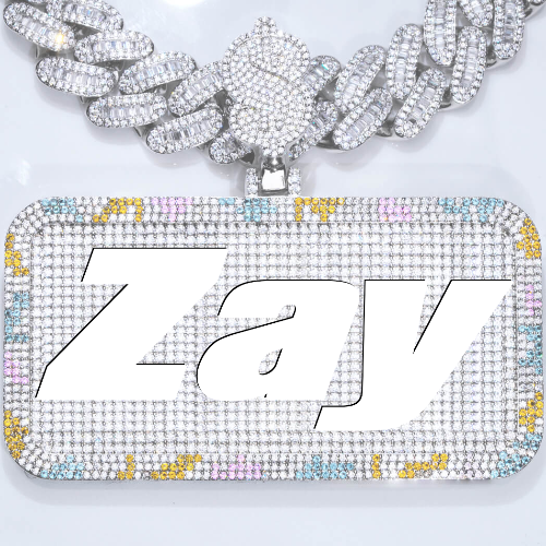 CUSTOM LETTER NECKLACE 3D COLORFUL SQUARE