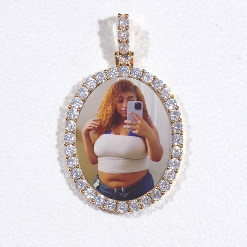 3D Oval Custom Picture Pendant