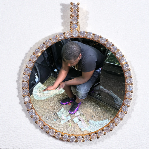 LARGE 3D CIRCLE CUSTOM PICTURE PENDANT