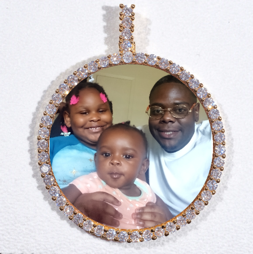 LARGE 3D CIRCLE CUSTOM PICTURE PENDANT