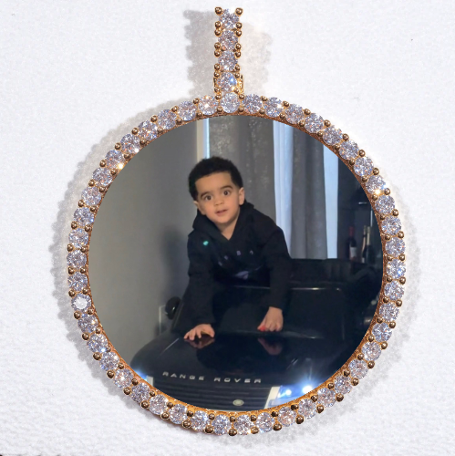 LARGE 3D CIRCLE CUSTOM PICTURE PENDANT