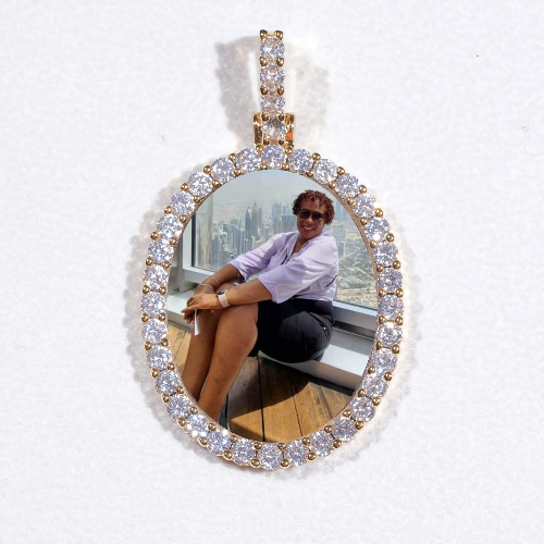 3D Oval Custom Picture Pendant